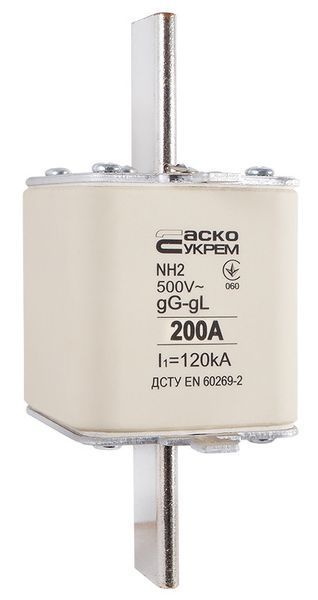 Ножовий запобіжник NH2 200A gG АСКО-УКРЕМ для захисту електрообладнання A0050010042 фото
