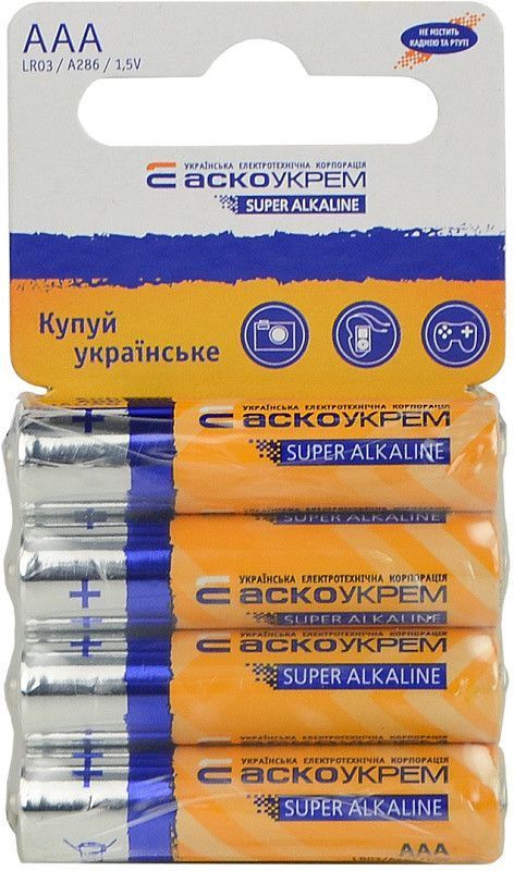 Батарея AAA 1.5В для мобильных устройств, долгое время работы, без кадмия - АСКО-УКРЕМ Аско.LR03.SC4 фото
