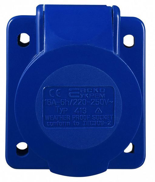 Врезная розетка АСКО-УКРЕМ ГВ 16А/3 2Р+РЕ с крышкой защиты IP44 A0080030001 фото