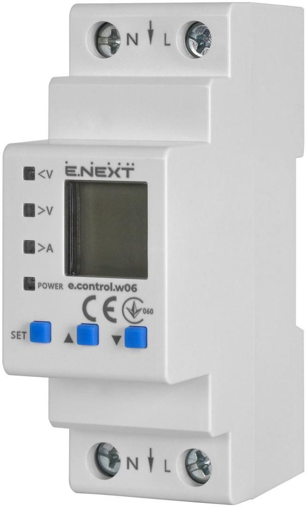Счетчик однофазный E.NEXT e.control.w06 с контролем и защитой от напряжения и тока i0310033 фото