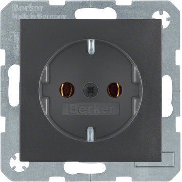 Розетка 16А Антрацит IP20 для внутрішнього монтажу Berker, Hager 47431606 фото