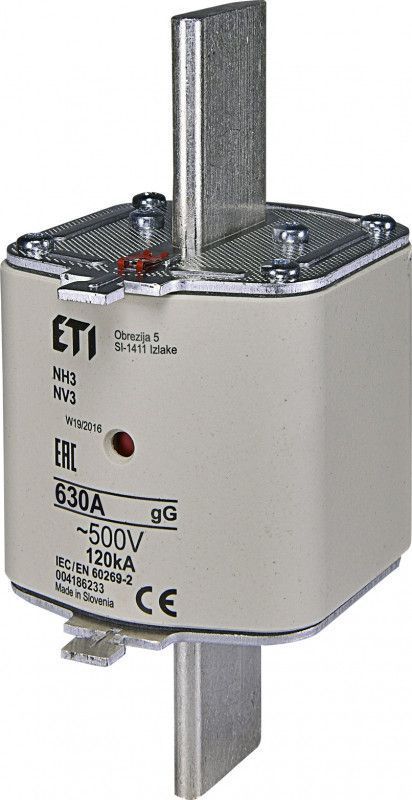 Запобіжник NH-3/gG 630A 500V KOMBI ETI &ndash; Ефективний захист кабелів з високою відключаючою здатністю 4186233 фото