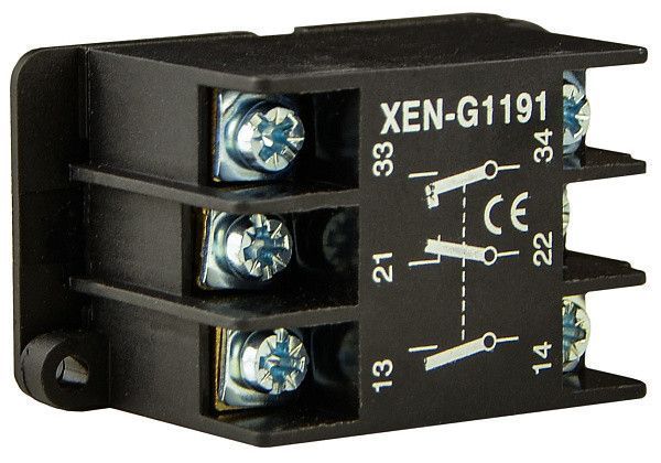 Блок-контакт 2-скоростной 1NO+1NC, номинал 400В AC, XEN-G1191, АСКО-УКРЕМ A0140050030 фото