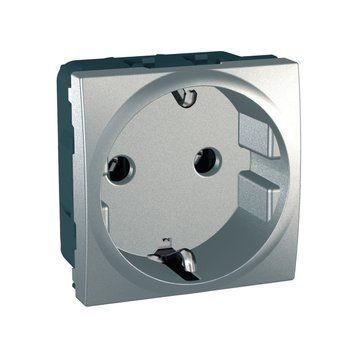 Розетка з заземленням Schneider Electric Unica 16A 250В, алюміній, з підсвіткою MGU3.036.30 фото