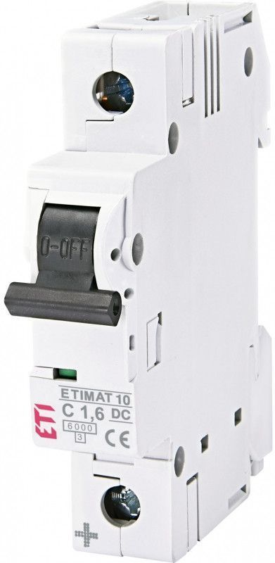 Автоматический переключатель ETI ETIMAT 1,6A 1 полюс тип C 6 kA DC для DIN-рейки 2137707 фото