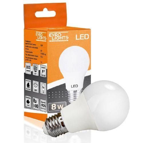 Світлодіодна лампа Evro Lights 8Вт E27 4200К, економічна, 800 Лм 58114 фото