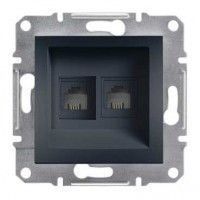 Розетка телефонная RJ11 на 4 контакта Schneider Electric Asfora Антрацит EPH4200171 фото