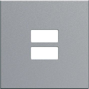 Накладка USB срібна 45х45 мм для розеток, Полікарбонат, Hager WXD112T фото