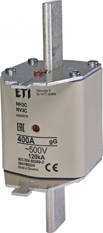 Запобіжник NH-3С/gG 400A 500V KOMBI ETI з індикатором стану для захисту проводів 4186224 фото