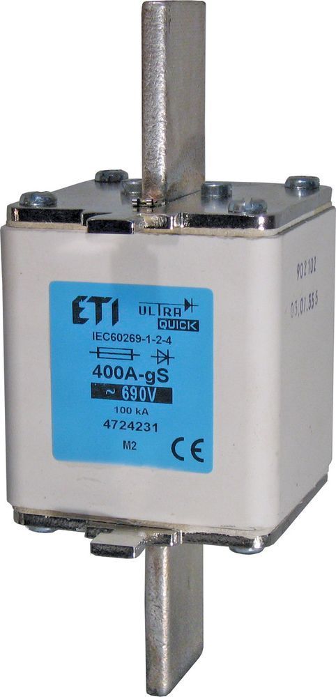 Плавка вставка NH2 gS 350A/690V для захисту напівпровідників, ETI 004724230 4724230 фото